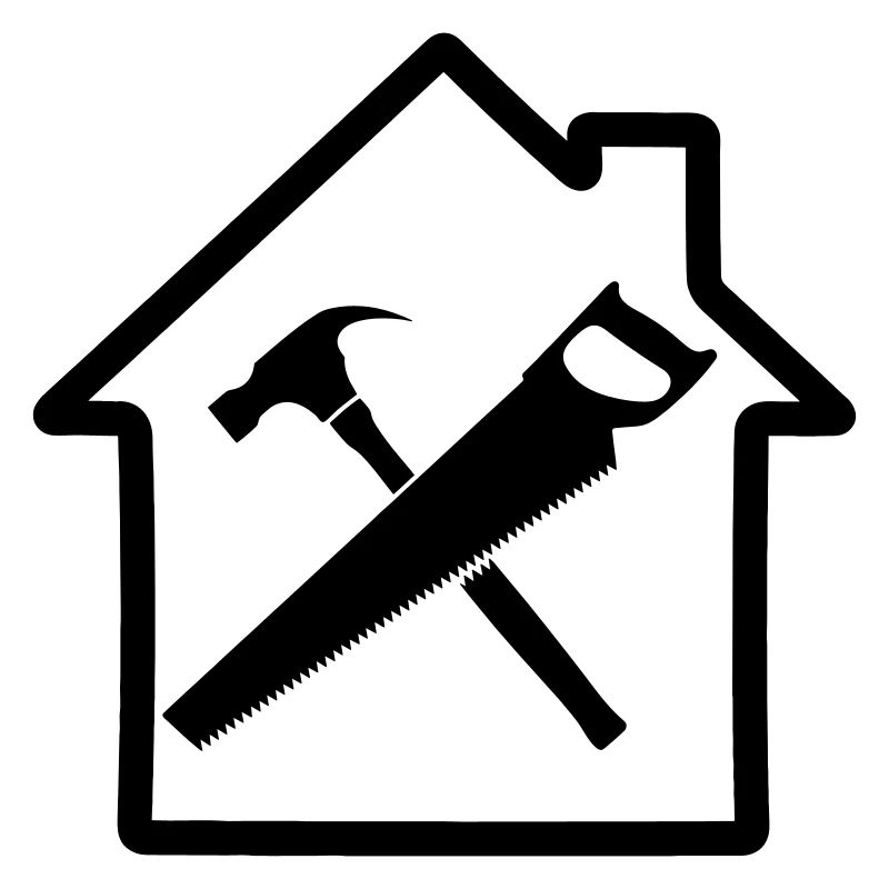Construction de maison à logo d’outil de charpentier