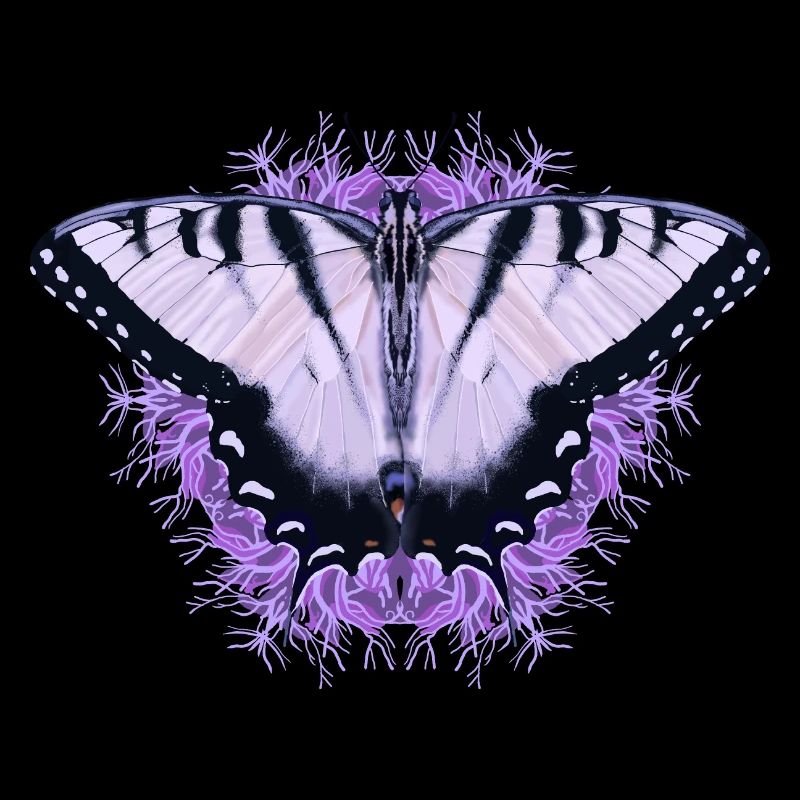 Papillon blanc à fleur pourpre