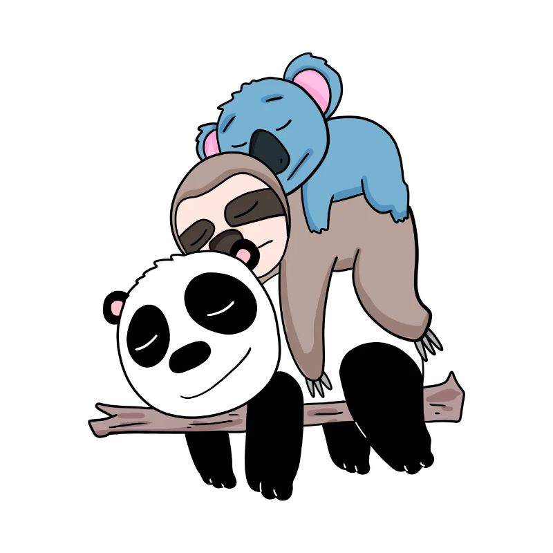 Panda sloth and koala