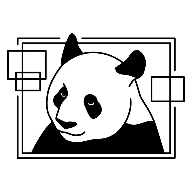 Panda en forme géométrique - Conception d’art au trait