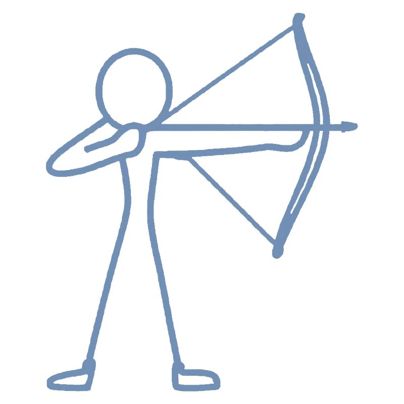 Strichmännchen Bogen Bogenschießen Bogenschütze