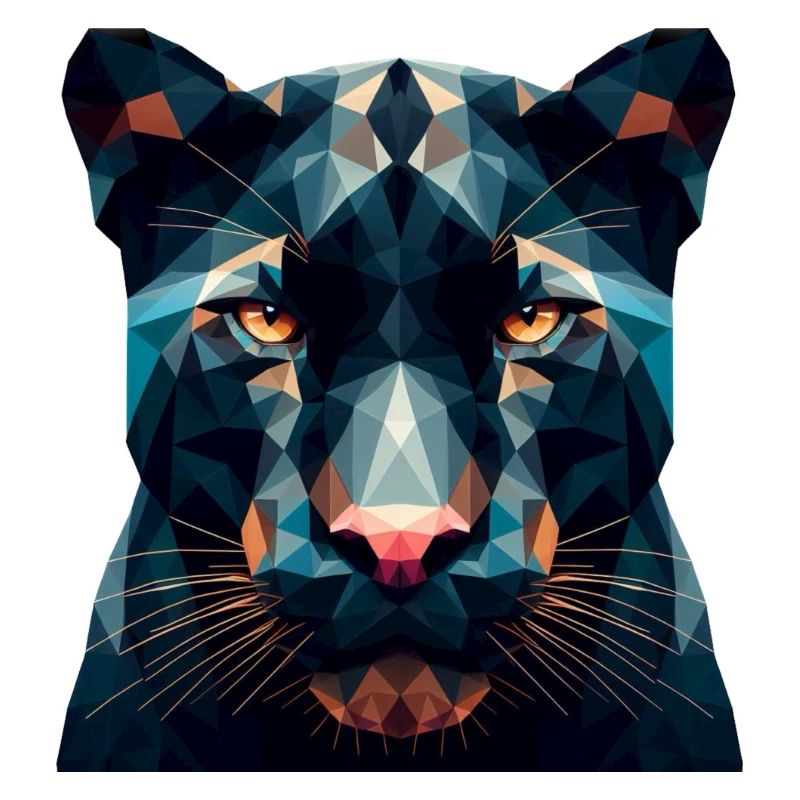 Ein Panther im Polygon-Stil