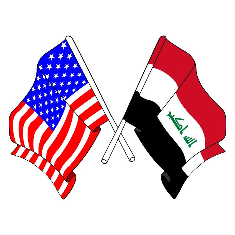 Drapeau des États-Unis et drapeau de l’Irak