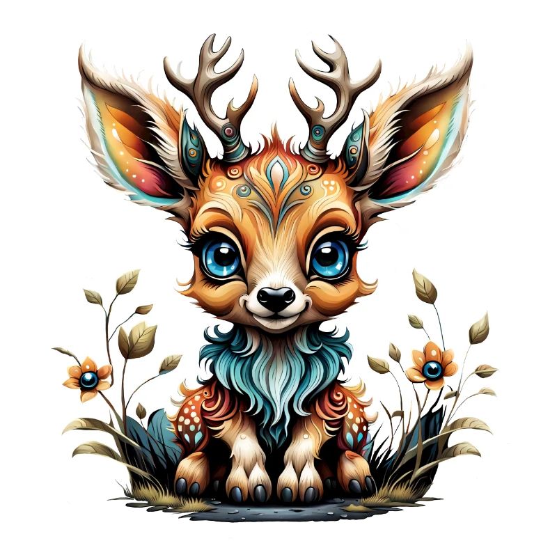 Cerf mignon dans le style des dessins animés.