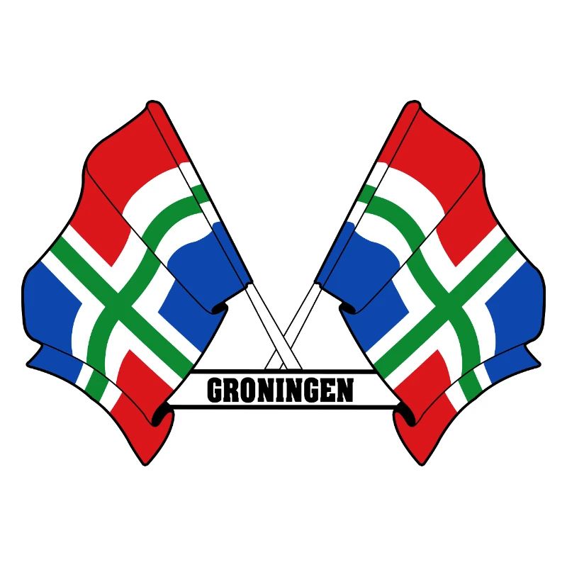 Deux drapeaux texte GRONINGEN