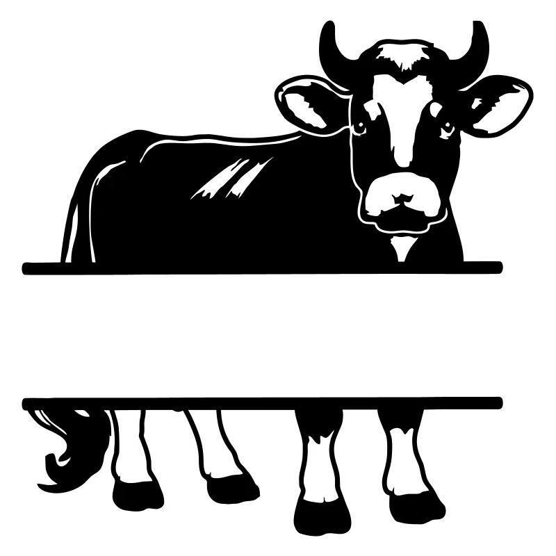 Cow Silhouette with Text Space – Farm Shirt