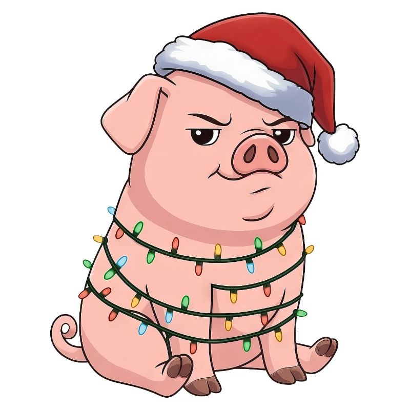 Grumpy Pig Christmas Clumsy Santa Funny