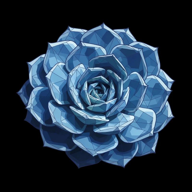 Blue Geometric Rosette