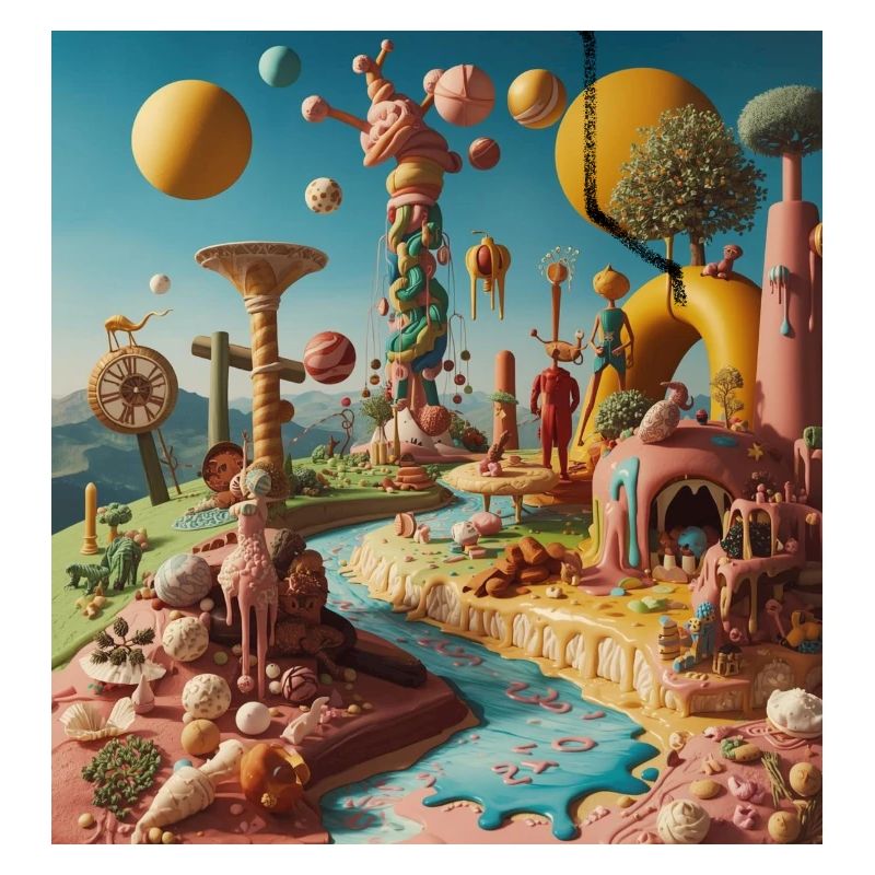 Surreal candy landscape