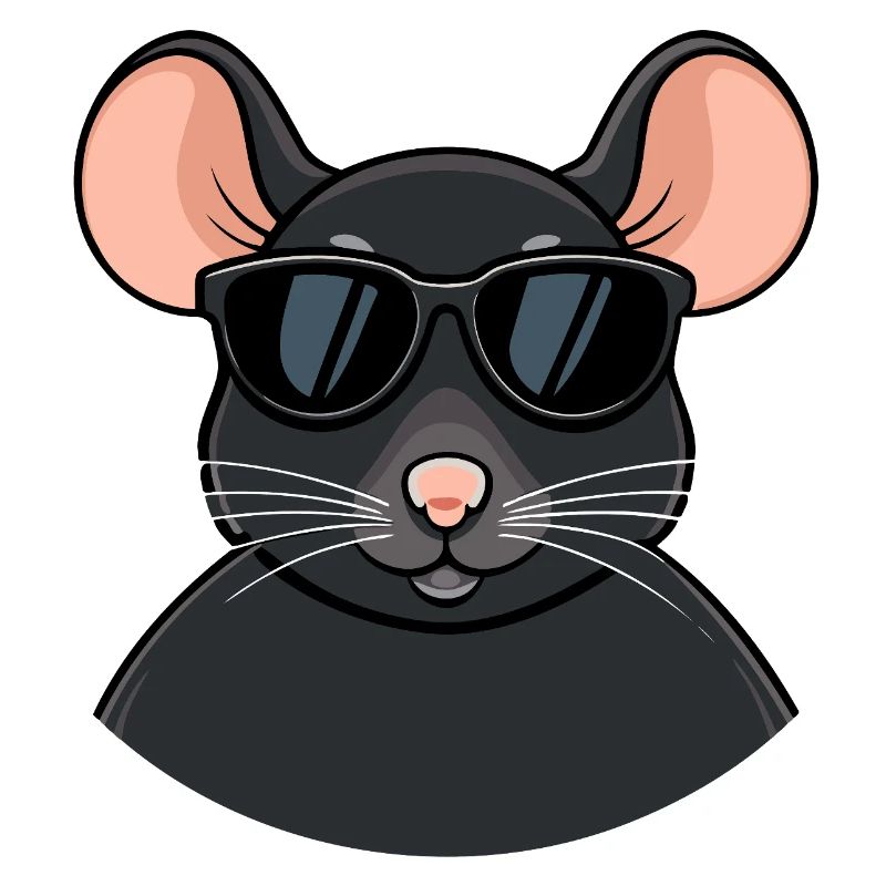 Souris chic lunettes noires