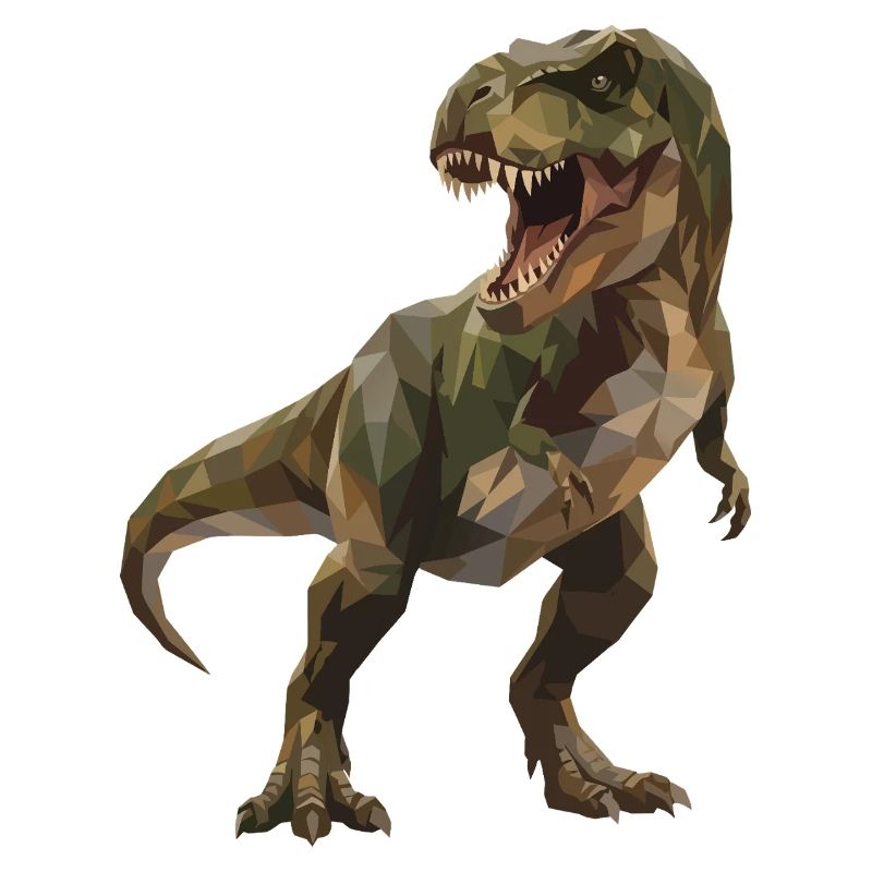 Style géométrique T-Rex vert Low Poly Camo