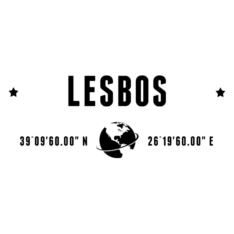 Lesbos Stylized Geographical Coordinates
