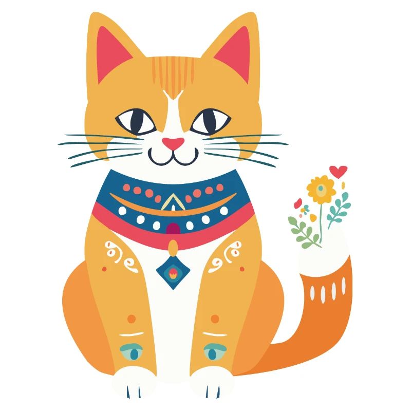 süße Folklore-Katze