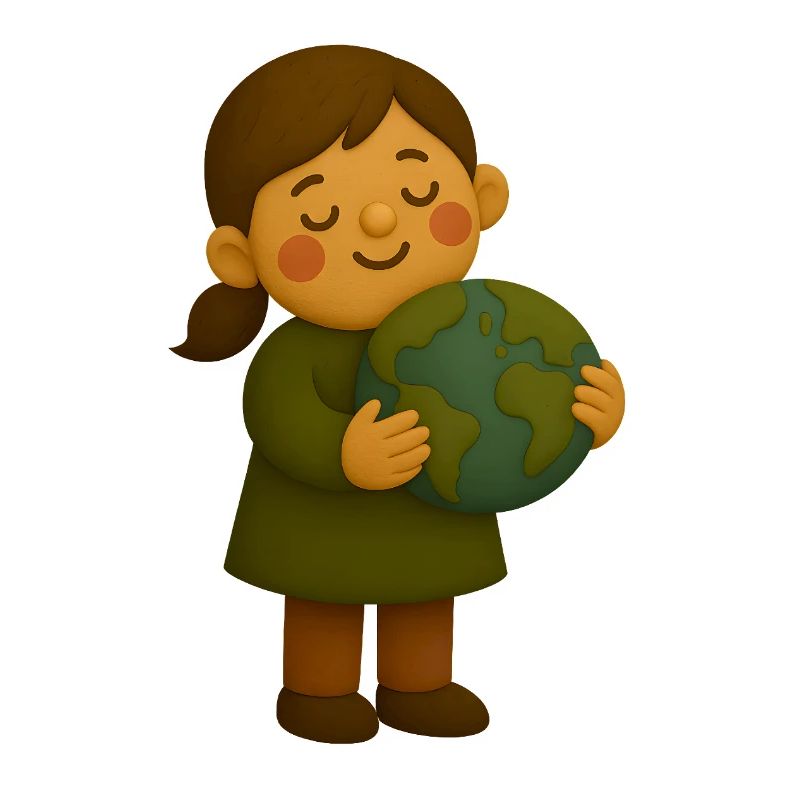 Little environmentalist with globe