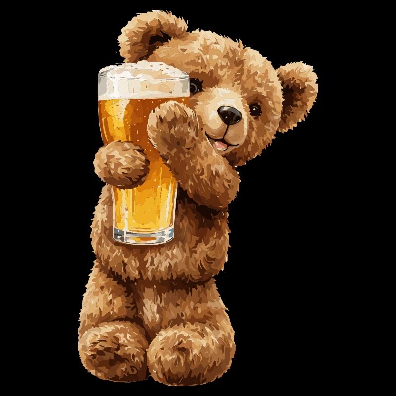 Bärchen mit Bierglas Bierchen Teddybär