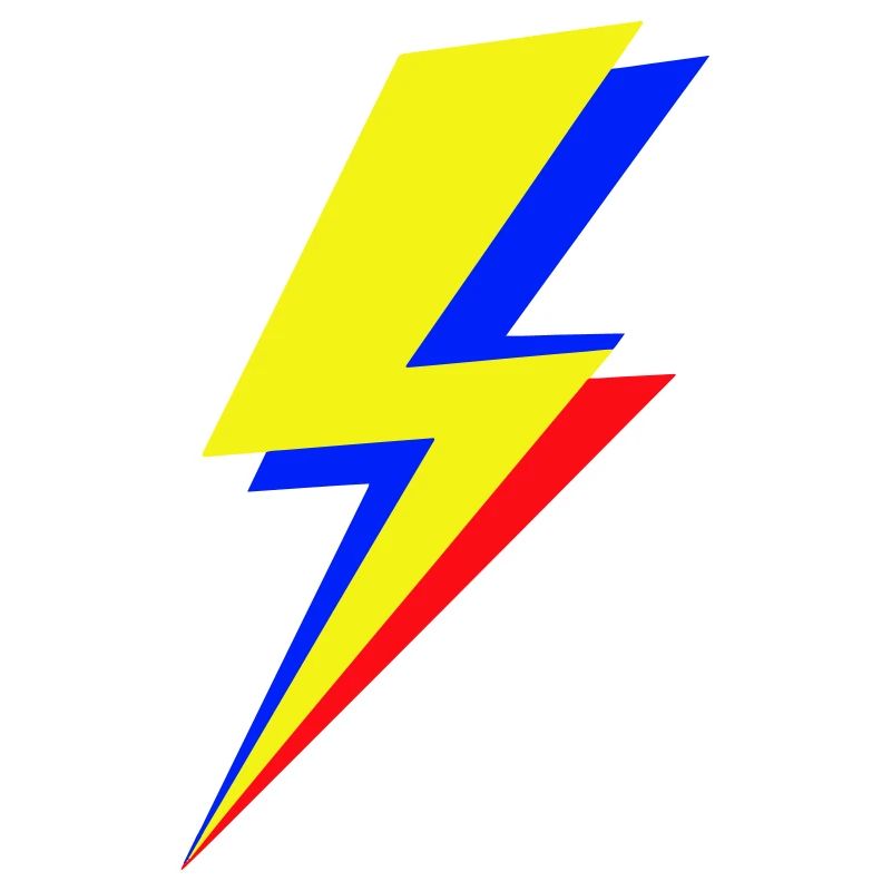 Geometric multicolor lightning bolt