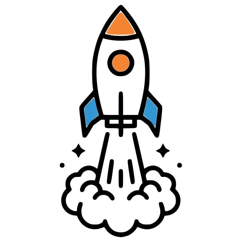 Comic spatial Rocket Launch