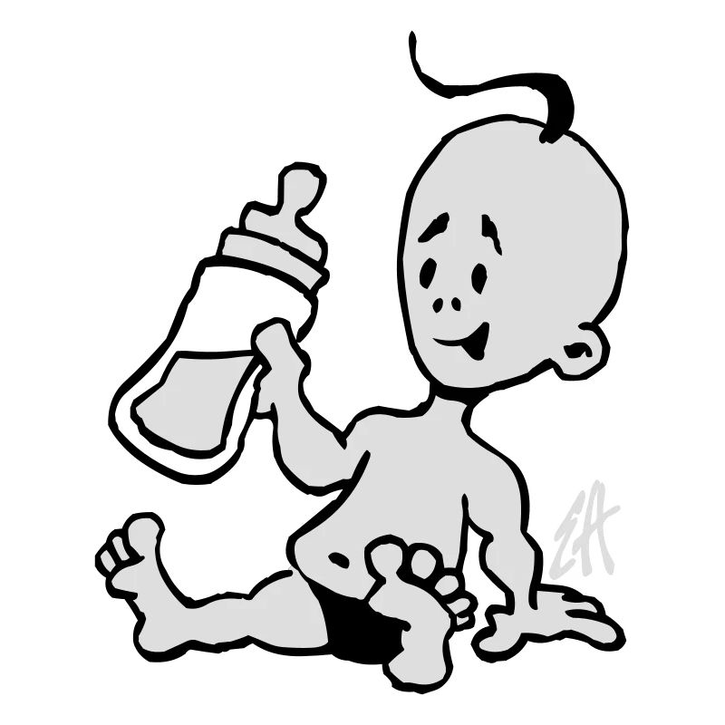 Bébé avec une bouteille de lait