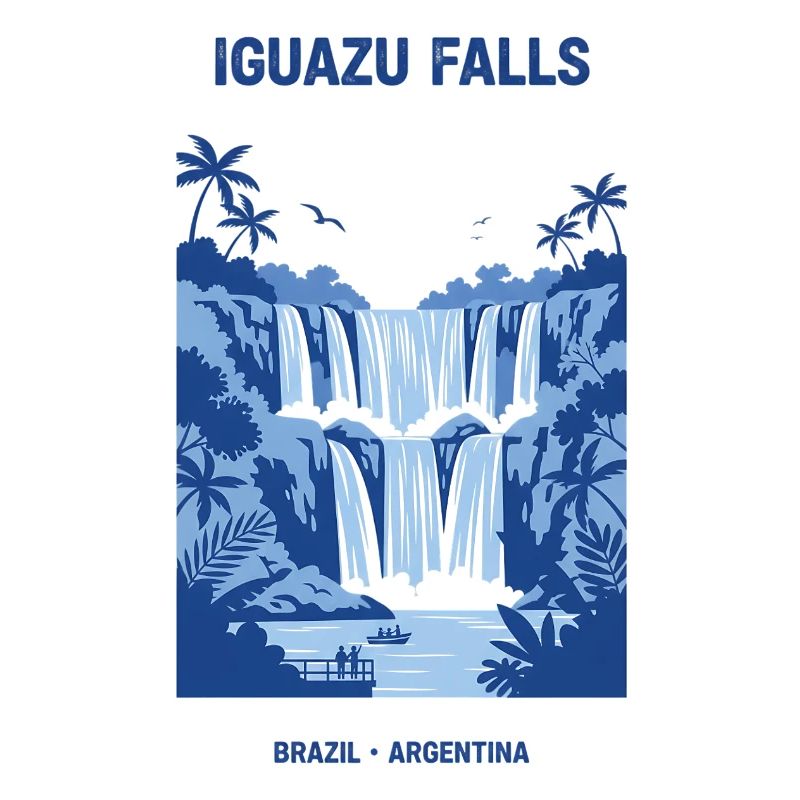 Conception de la cascade bleue des chutes d’Iguazu