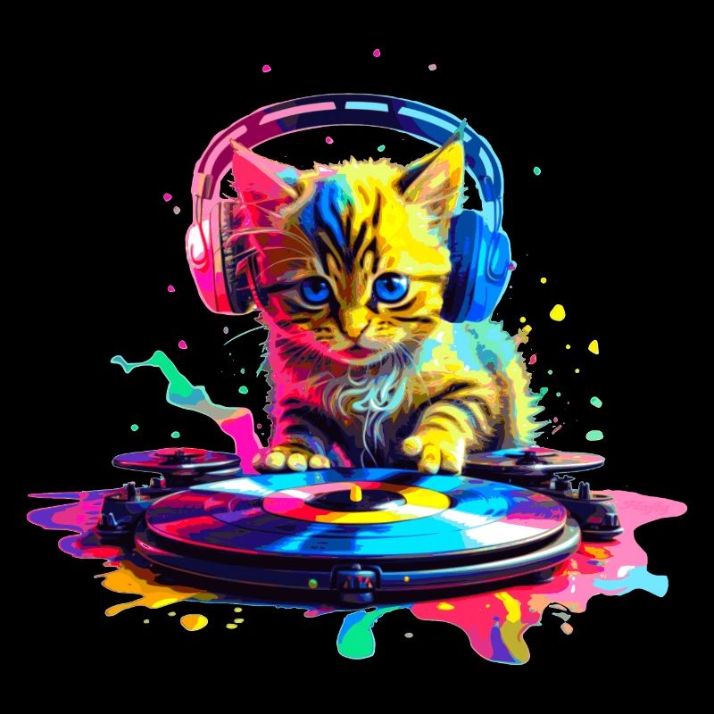 Kätzchen DJ - Regenbogen