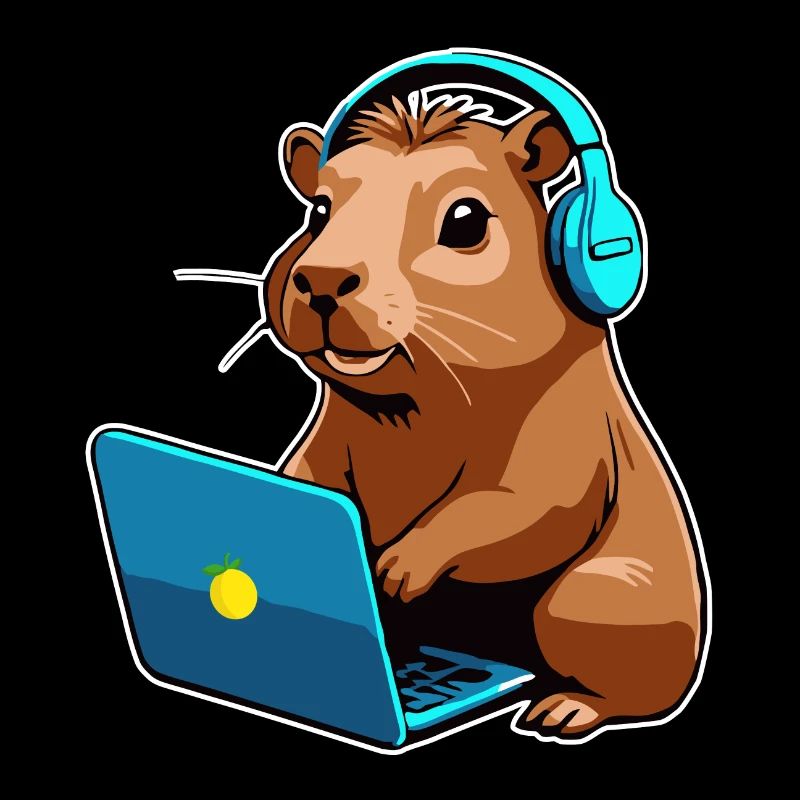 Capybara Programmeur Codeur Ordinateur