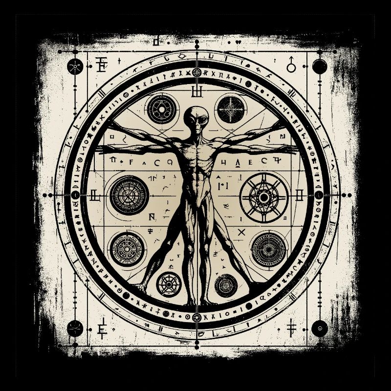 UFO Ancient Alien Geometry Human Design Hemd