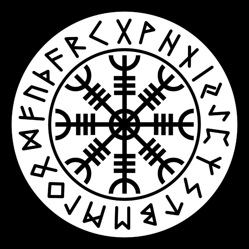 Aegishjalmur white rune circle