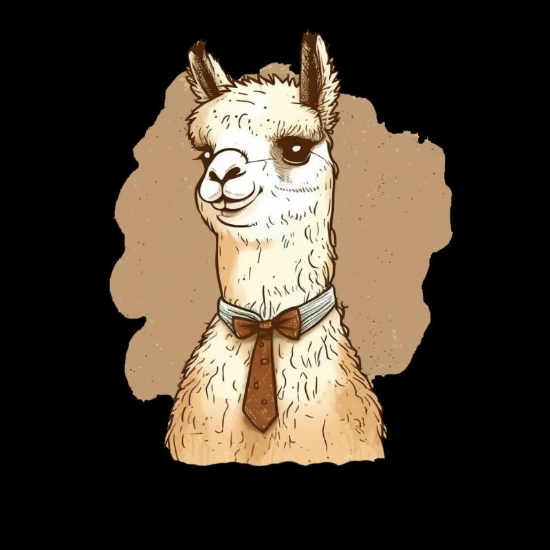 Lama amical avec un nœud papillon autour du cou