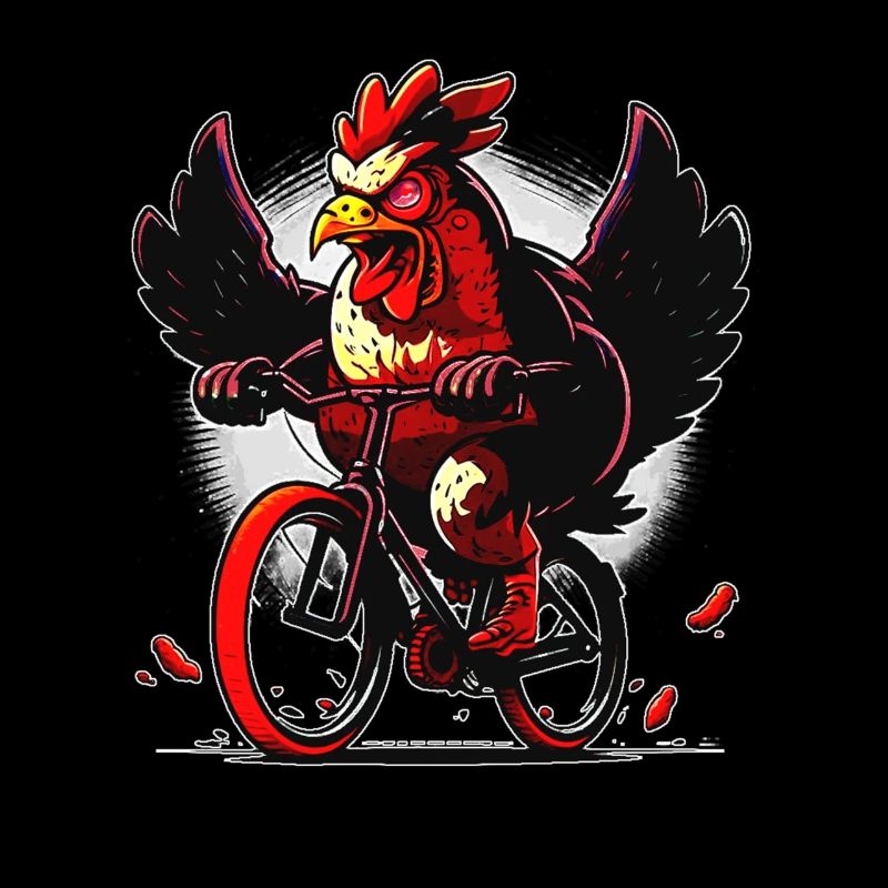 Poulet confortable à vélo