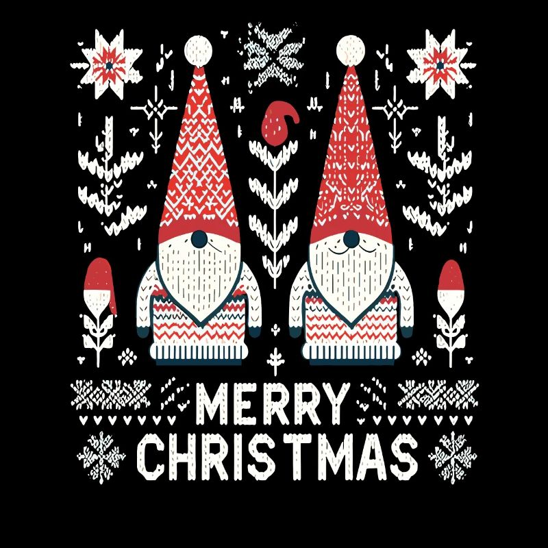 Frohe Weihnachten Gnomes Strickmuster Optik