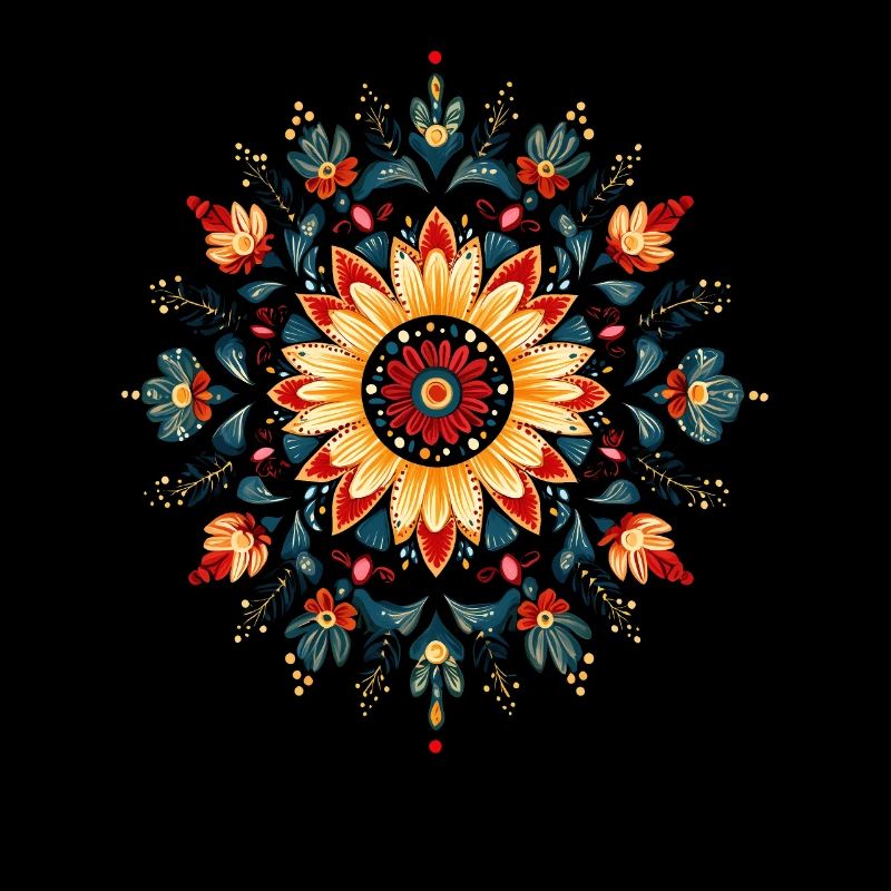 Bohemian Boho Mandala Blumen Blüten Frau Geschenk