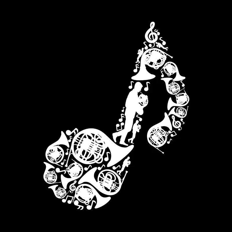 note de musique de cor français