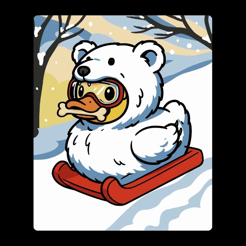 Winter Snowmobile with Talking Duck Bear Costume