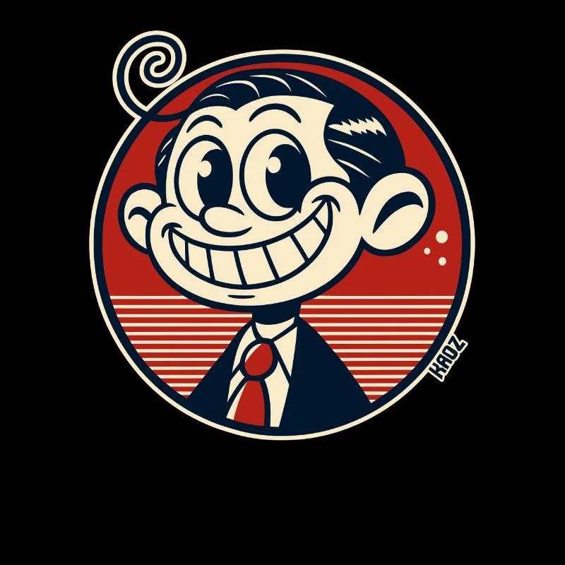 Lustiger kleineer Retro Comic Mann