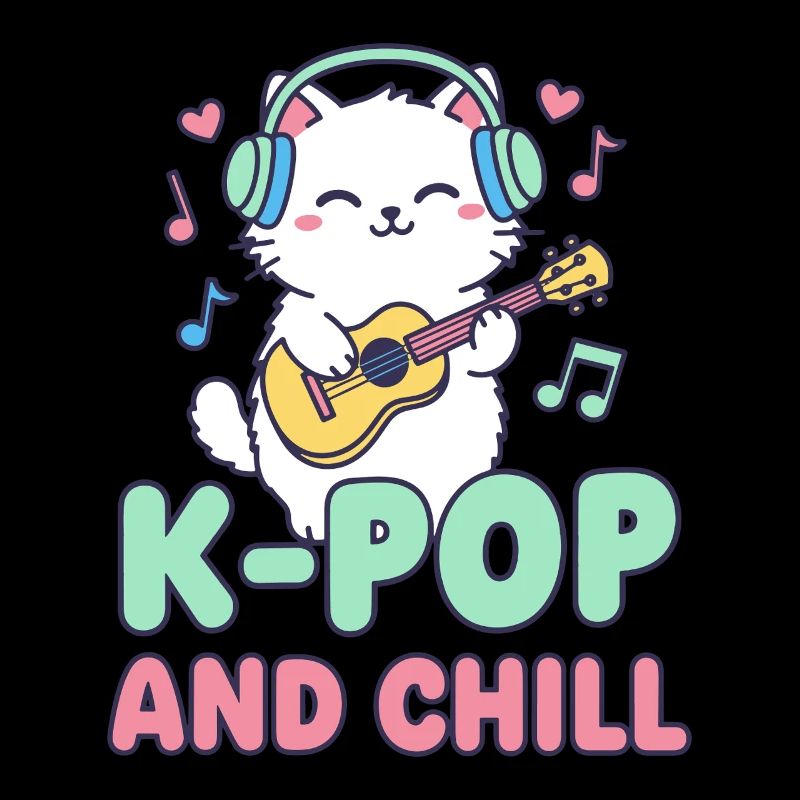 K-Pop AND CHILL Mignonne Musique coréenne Anime Chat