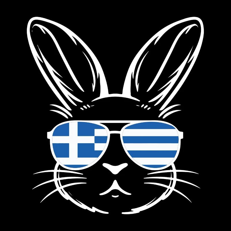 Drapeau grec de Pâques Lapin de Pâques