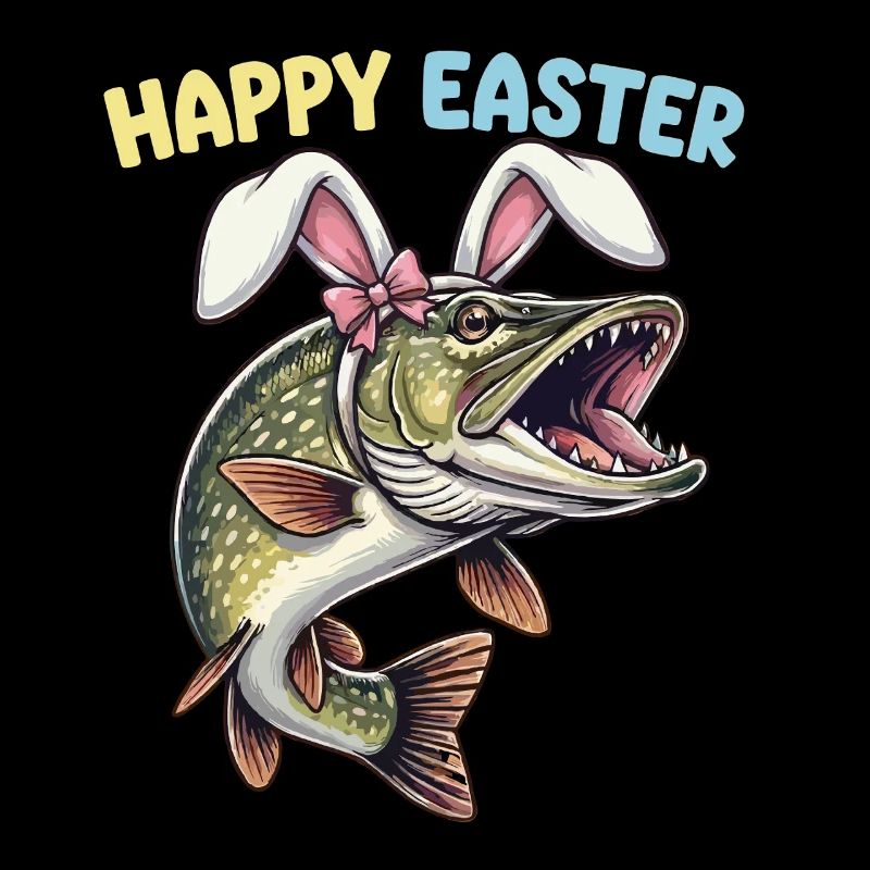 Easter fish pike with rabbit ears