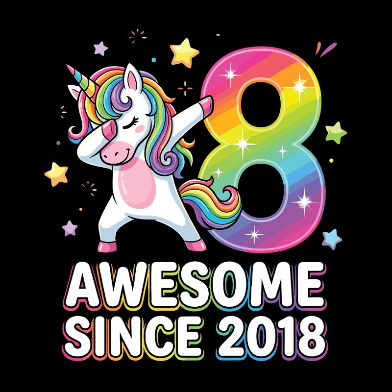Einhorn Regenbogen 8 Awesome Since 2018