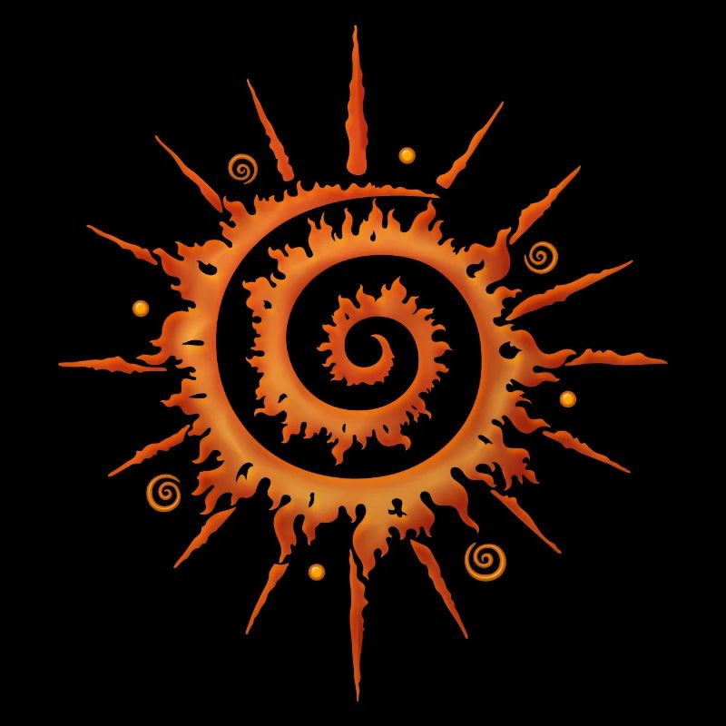 Midsummer sun, pinwheel, orange