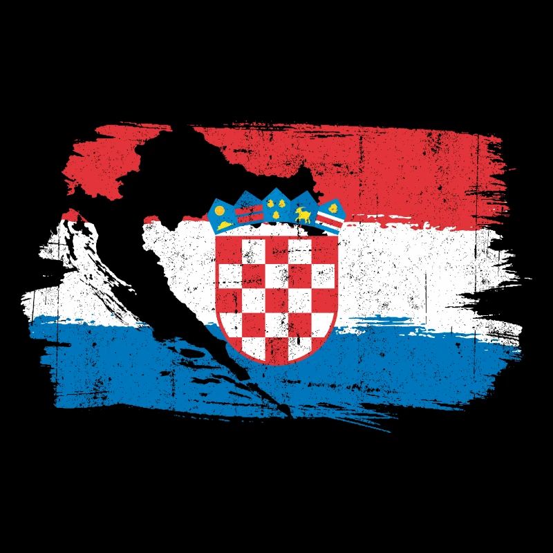 Drapeau croate à la brosse