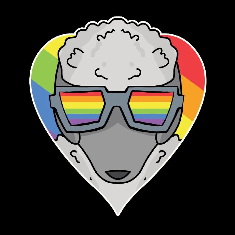 Regenbogen - Hund mit Brille - Pudel