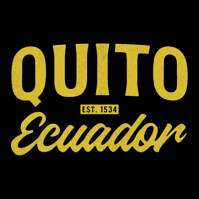 Quito Equateur Est 1533 Vintage Script
