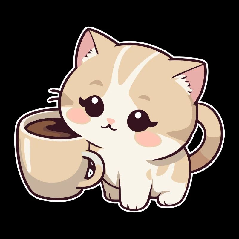 Chaton avec tasse à café
