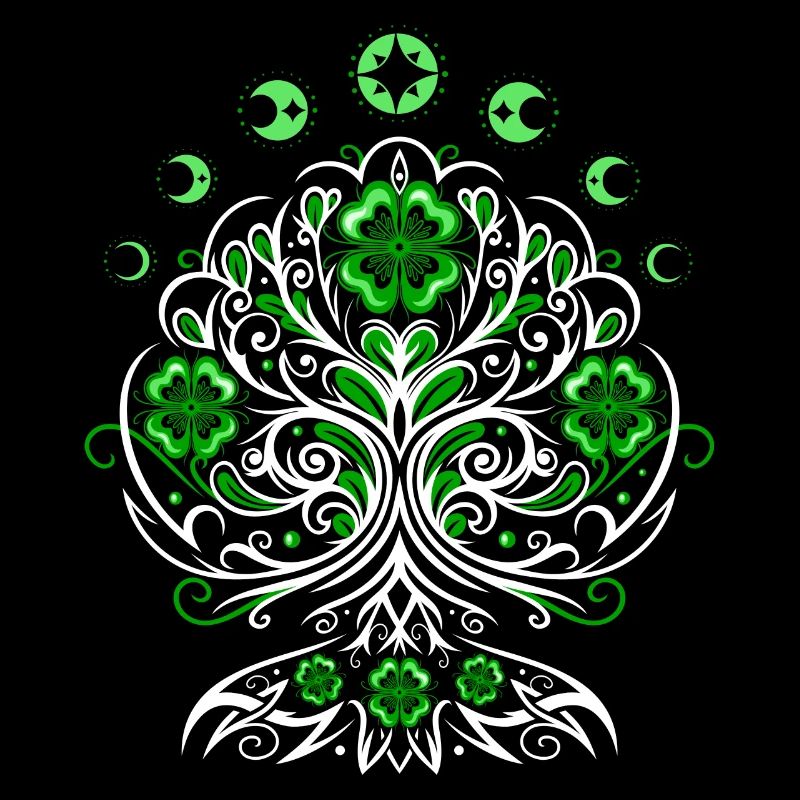 St Patricks Day Lebensbaum mit Mondphasen