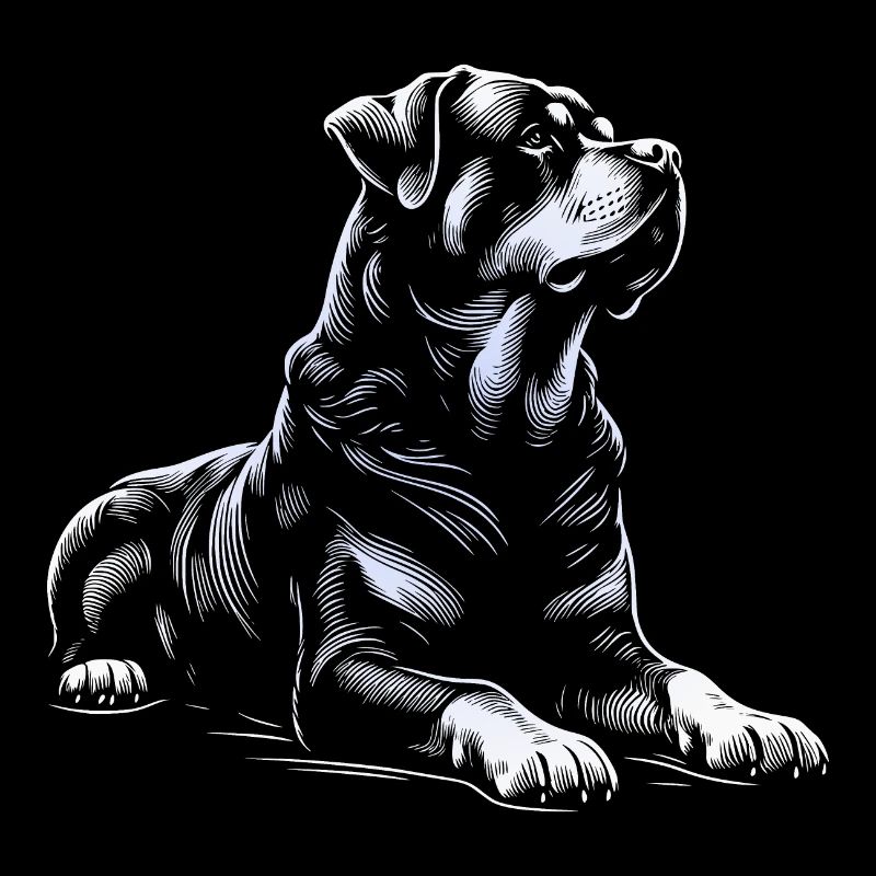 Rottweiler couché