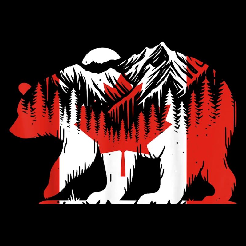 Polar Bear Canadian Flag Maple Leaf Canada Day
