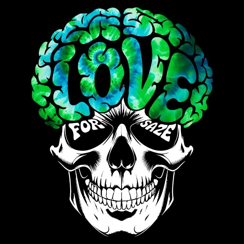 Psychedelic Skull Brain Love Tee