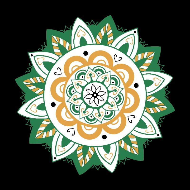 oriental pattern morocco green orange