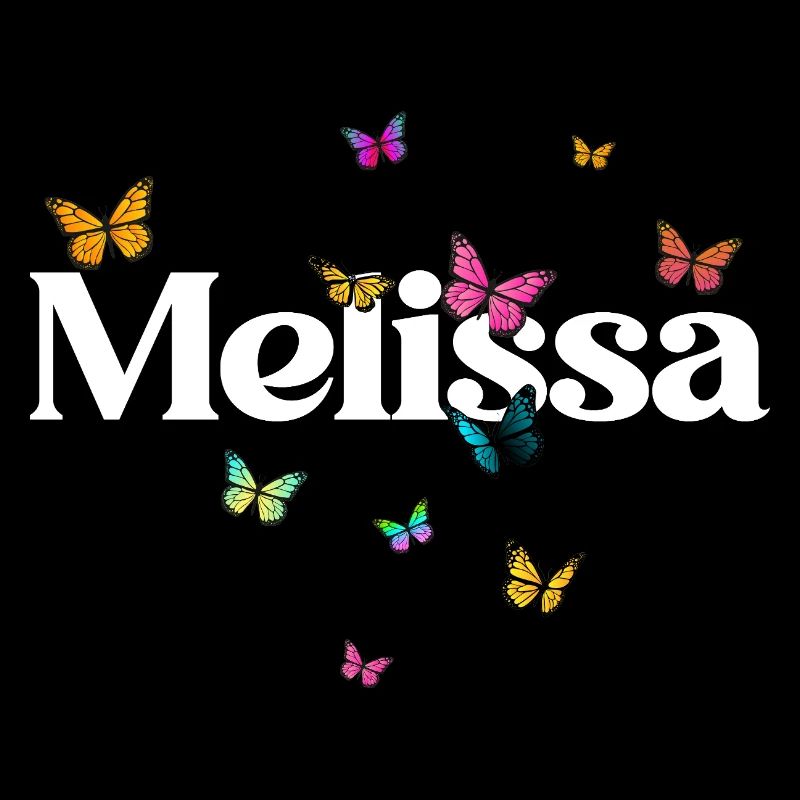 Schöner Mädchenname MELISSA mit Schmetterlingen 