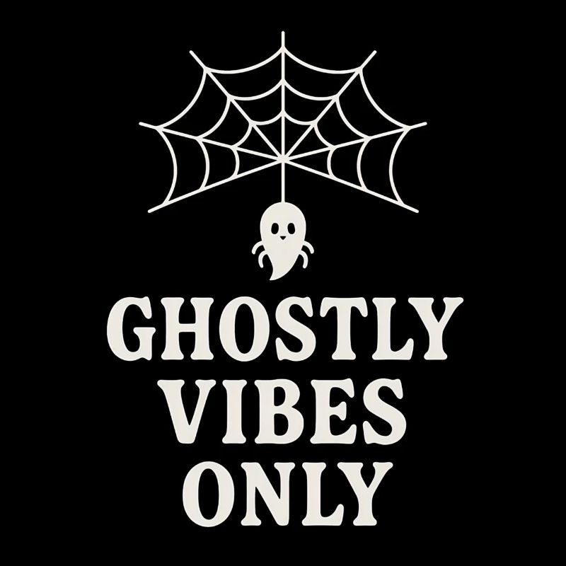 Spiritual spider web print with ghost